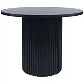 Auden 48" Round Fluted Counter Pedestal Dining Table in Black Wood